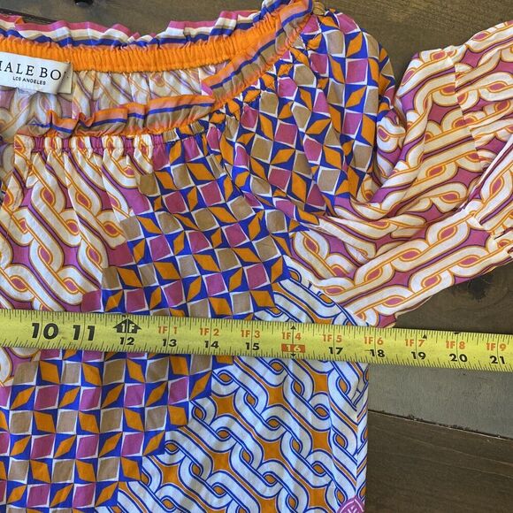 Hale bob Cathalina Blouse Viscose Off the Shoulder Medium Boho Festival Coastal - Picture 8 of 9